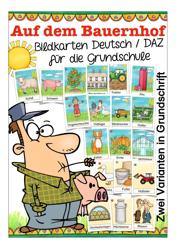 German Flash Cards On the Farm by Teach Simple
