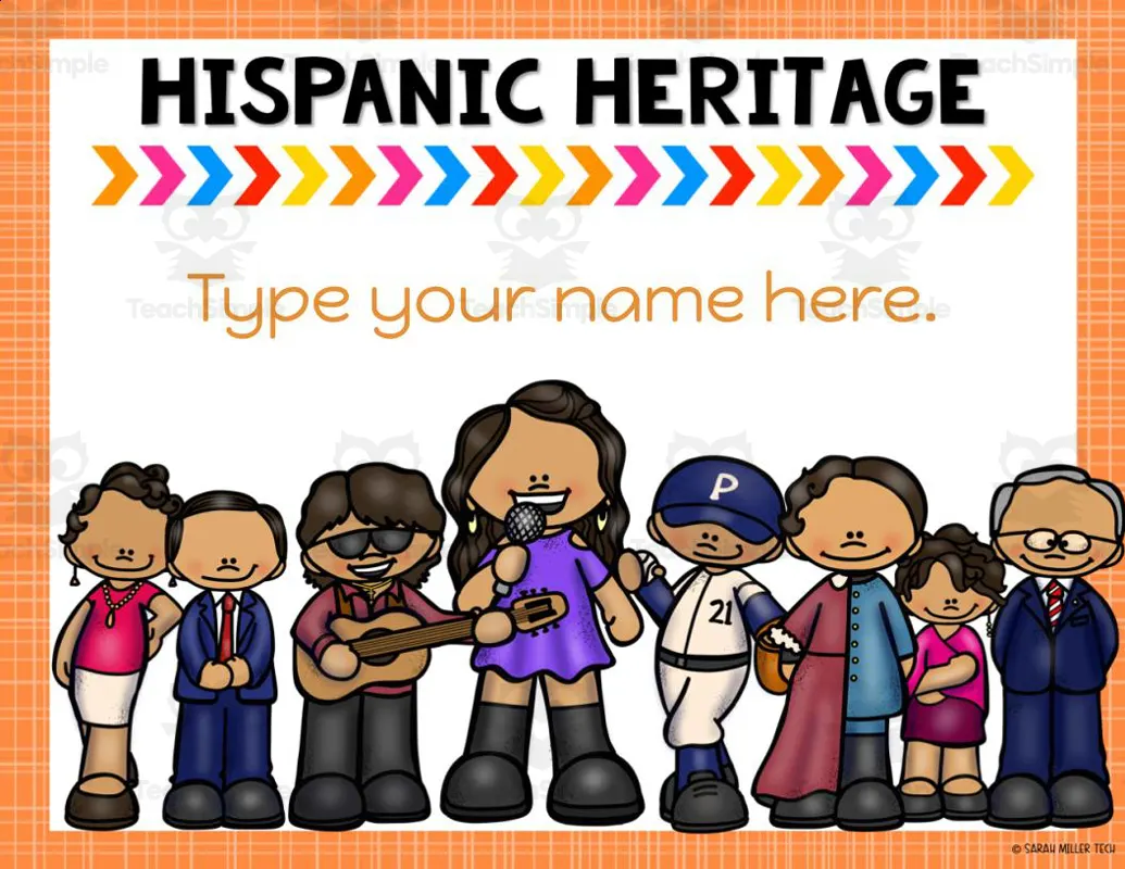 An educational teaching resource from Sarah Miller Tech entitled Hispanic Heritage Bilingual + Digital Activities downloadable at Teach Simple.