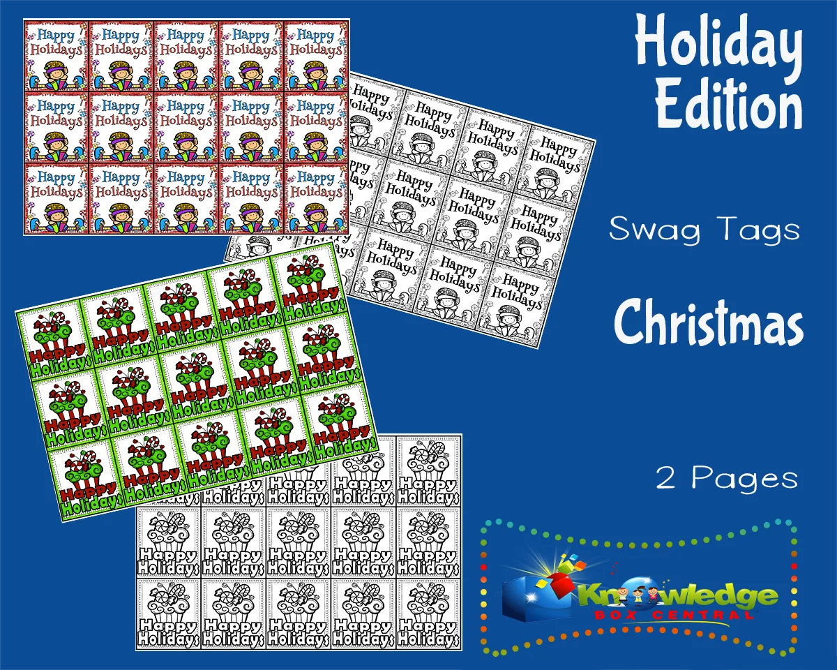 Holiday Swag Tags Christmas by Teach Simple