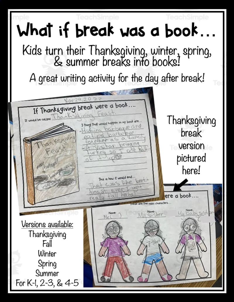 If Break Were a Book Writing Activity by Teach Simple