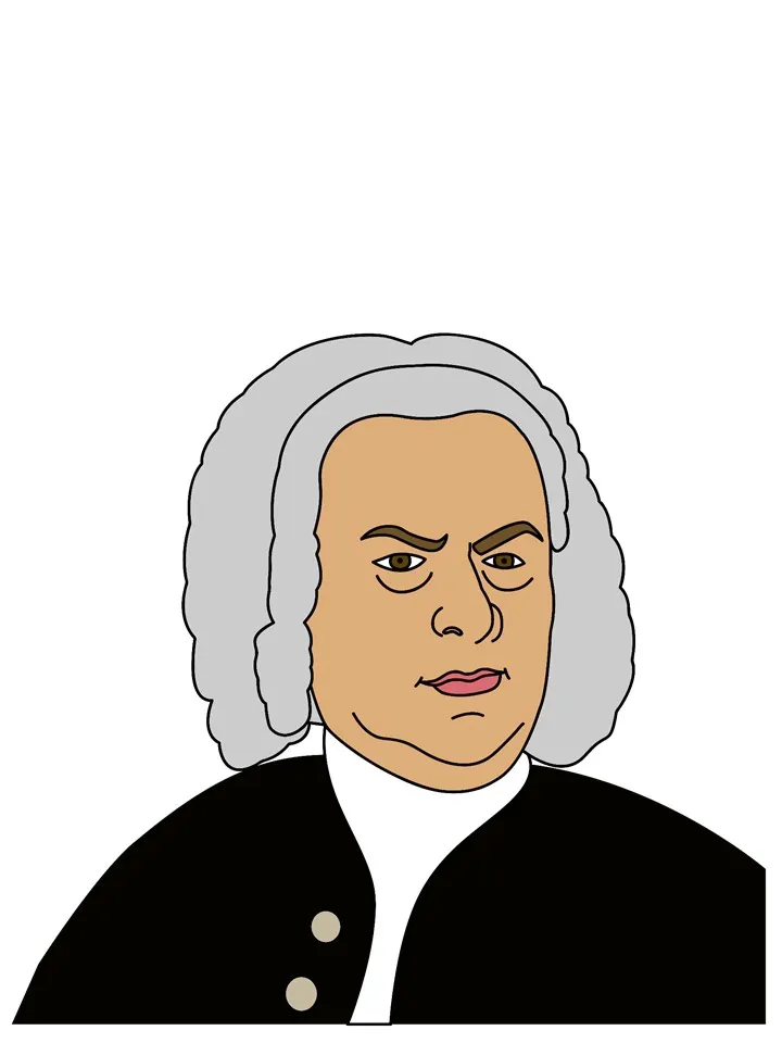 An educational teaching resource from Teacher's Clipart entitled Johann Sebastian Bach Illustration downloadable at Teach Simple.