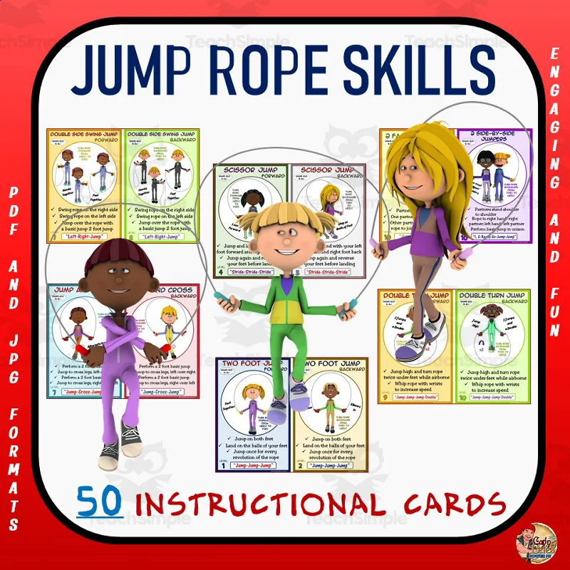 Jump Rope Skills Task Cards by Teach Simple