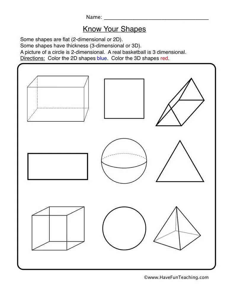Know Your Shapes Worksheet by Teach Simple