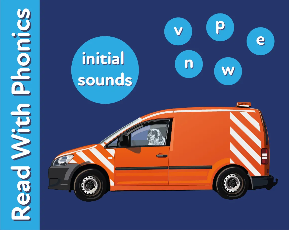 An educational teaching resource from Guinea Pig Education entitled Learn The Initial Phonic Sounds 'v, n, p, w, e' downloadable at Teach Simple.