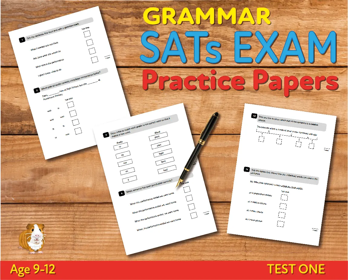 An educational teaching resource from Guinea Pig Education entitled Let’s Practise Grammar (TEST 1) ( 9-12 years) downloadable at Teach Simple.