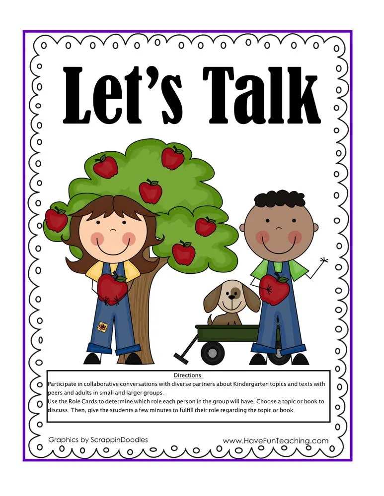 An educational teaching resource from Have Fun Teaching entitled Let's Talk Classroom Speaking Activity downloadable at Teach Simple.