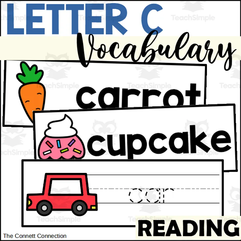 Letter C Vocabulary Cards by Teach Simple