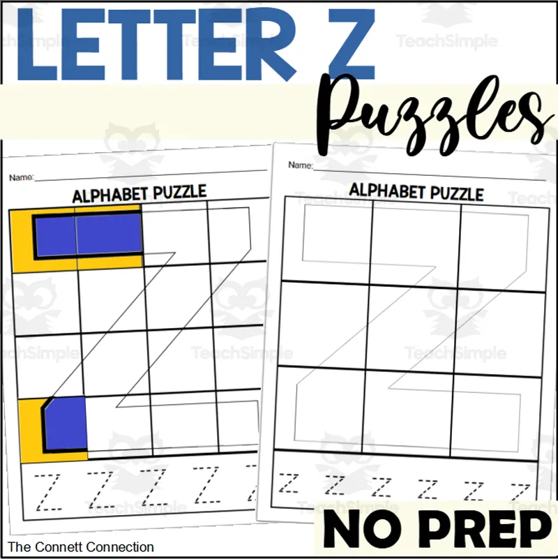 Letter Z Puzzles by Teach Simple