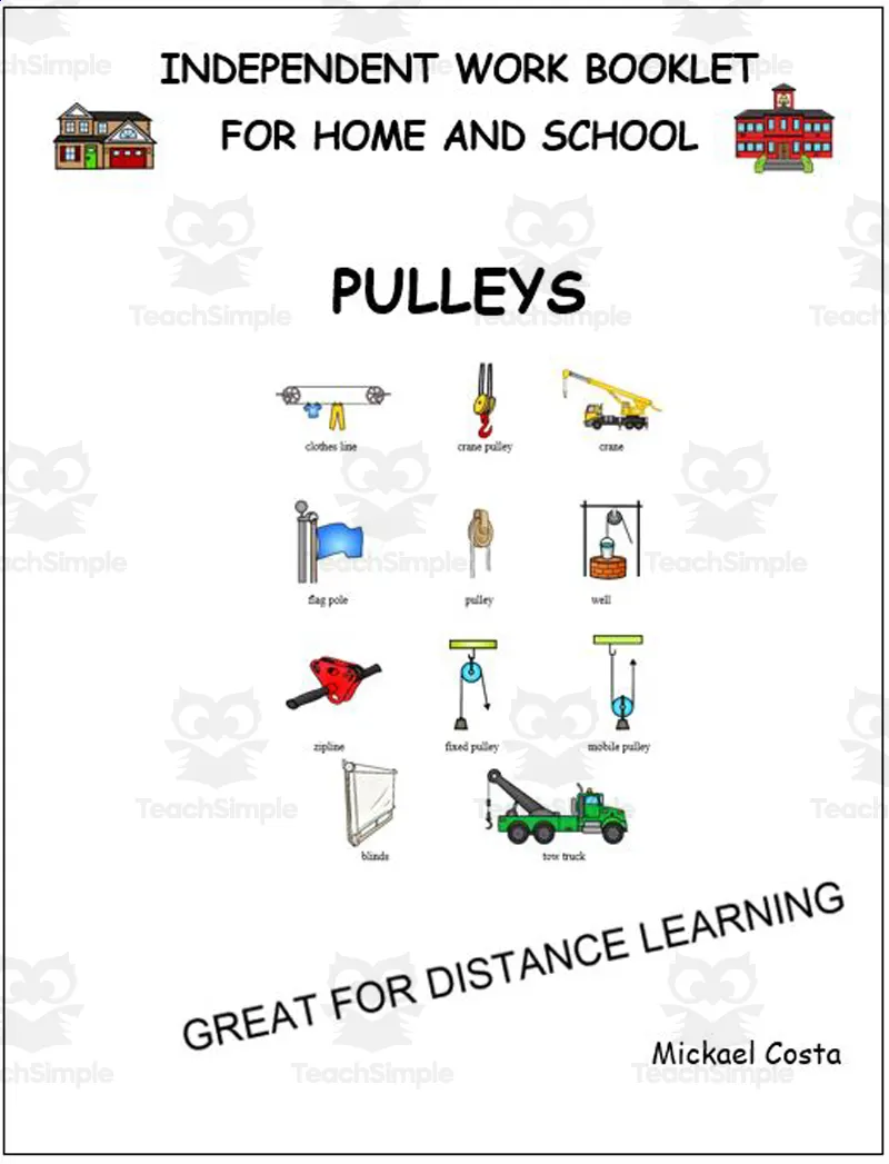 Literacy worksheets pulleys by Teach Simple