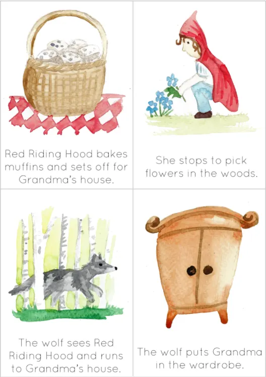 An educational teaching resource from Fiddleticks Education entitled Little Red Riding Hood Story Sequencing Cards downloadable at Teach Simple.