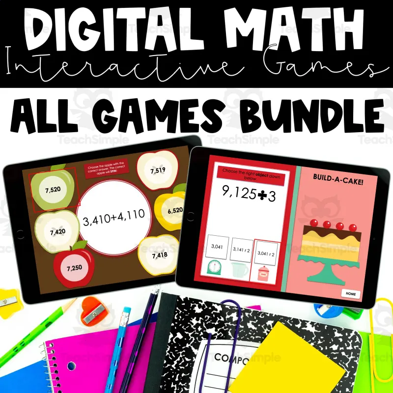 Long Division with Remainders Digital Game Digital Math Baking Game