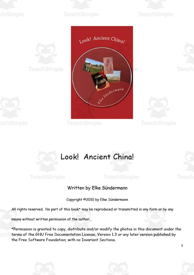 An educational teaching resource from Anyone Can Learn entitled Look! Ancient China! | History eBook downloadable at Teach Simple.