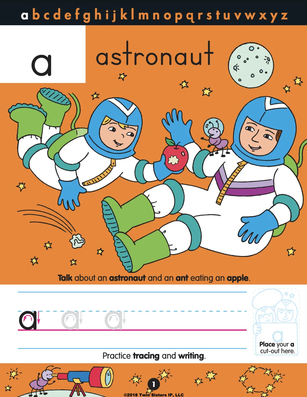 An educational teaching resource from Twin Sisters Digital Media entitled Lowercase ABCs Practice: Letters A-M Activity Book downloadable at Teach Simple.