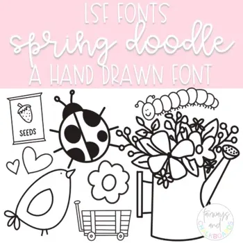 An educational teaching resource from Fairways and Chalkboards entitled LSF Doodle Font - Spring downloadable at Teach Simple.