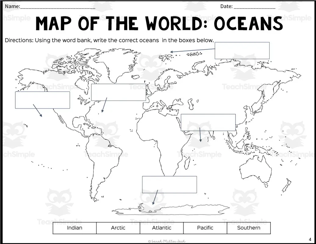 Label World Map Worksheet Label World Map Worksheet