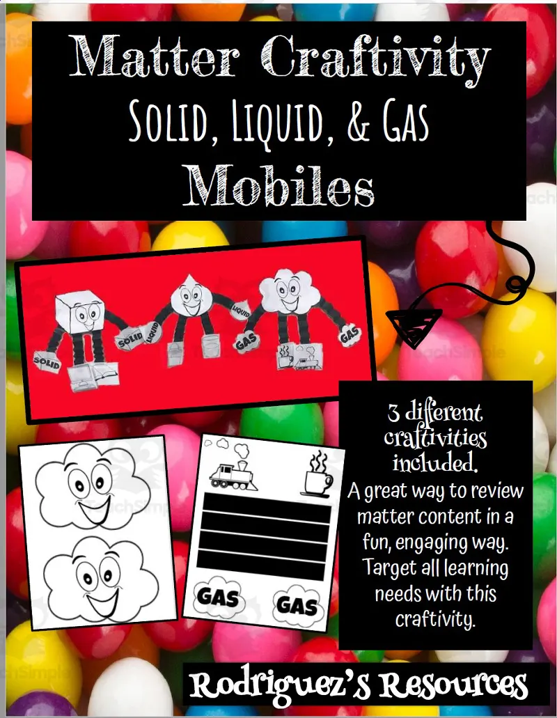Matter Craftivity Solid, Liquid, & Gas Mobiles by Teach Simple