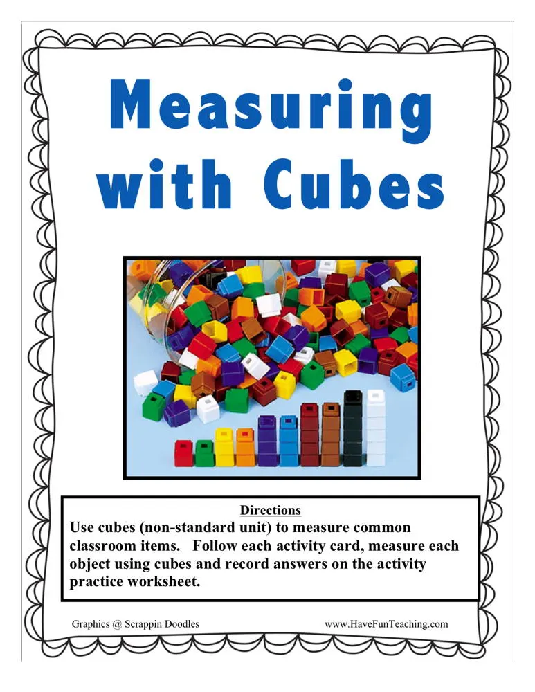 Measuring with Cubes Activity by Teach Simple