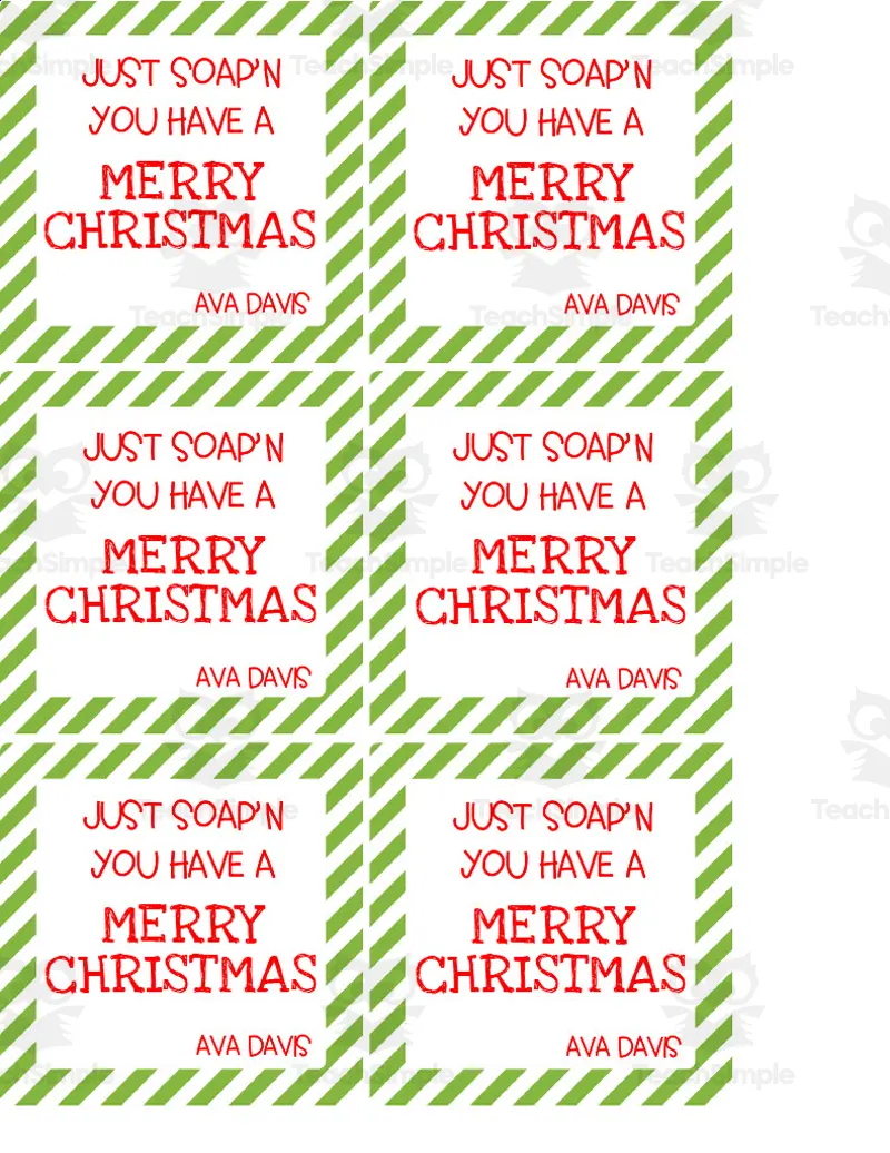 Merry Christmas Gift Tags by Teach Simple