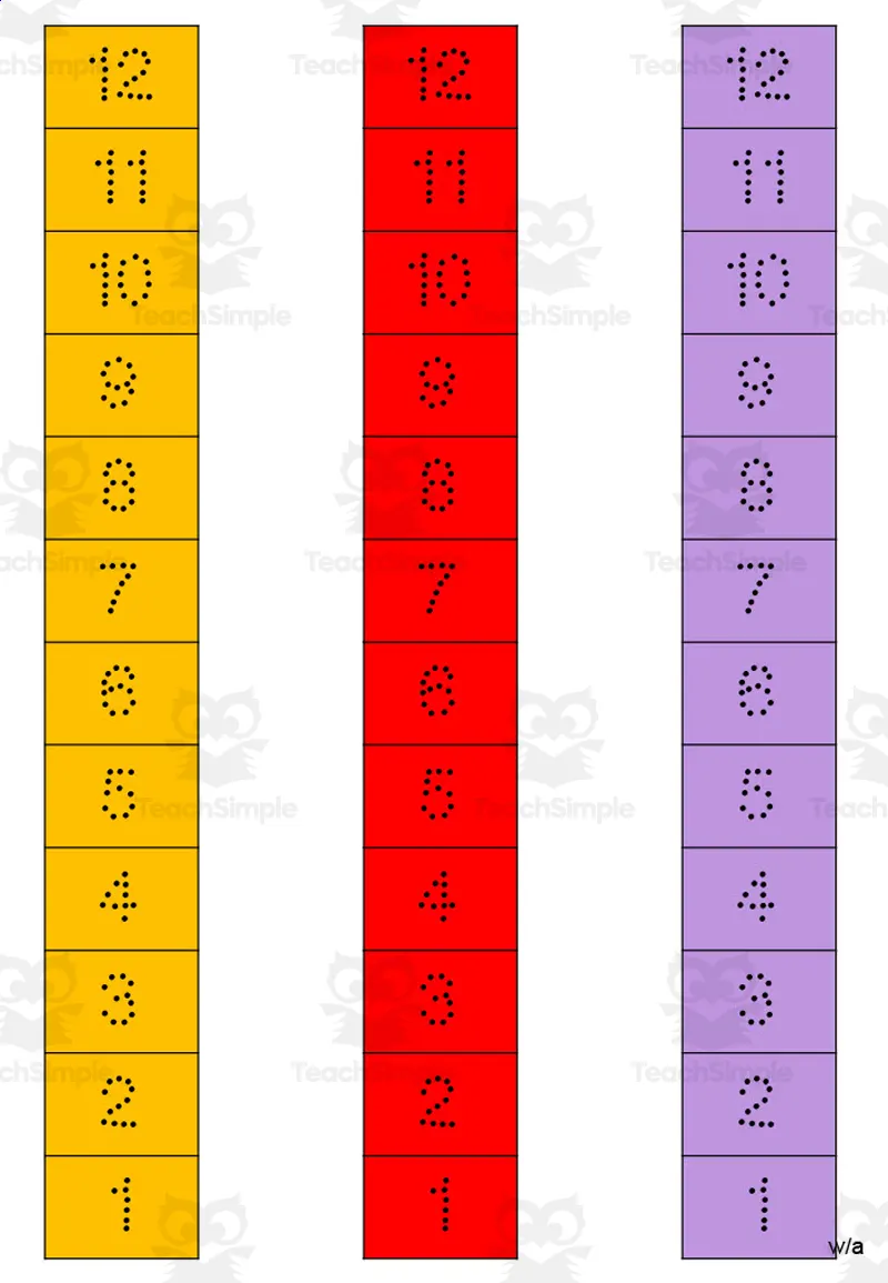 Math Column Writing Multiplication Facts Writing | Strip Columns Set 1B by Teach Simple