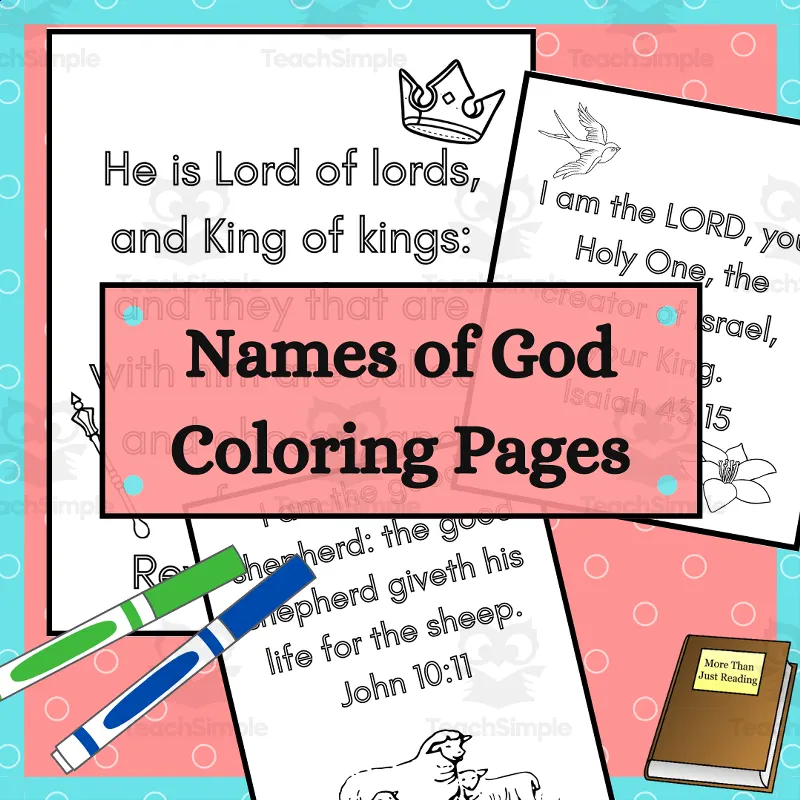 Names of God Coloring Pages by Teach Simple