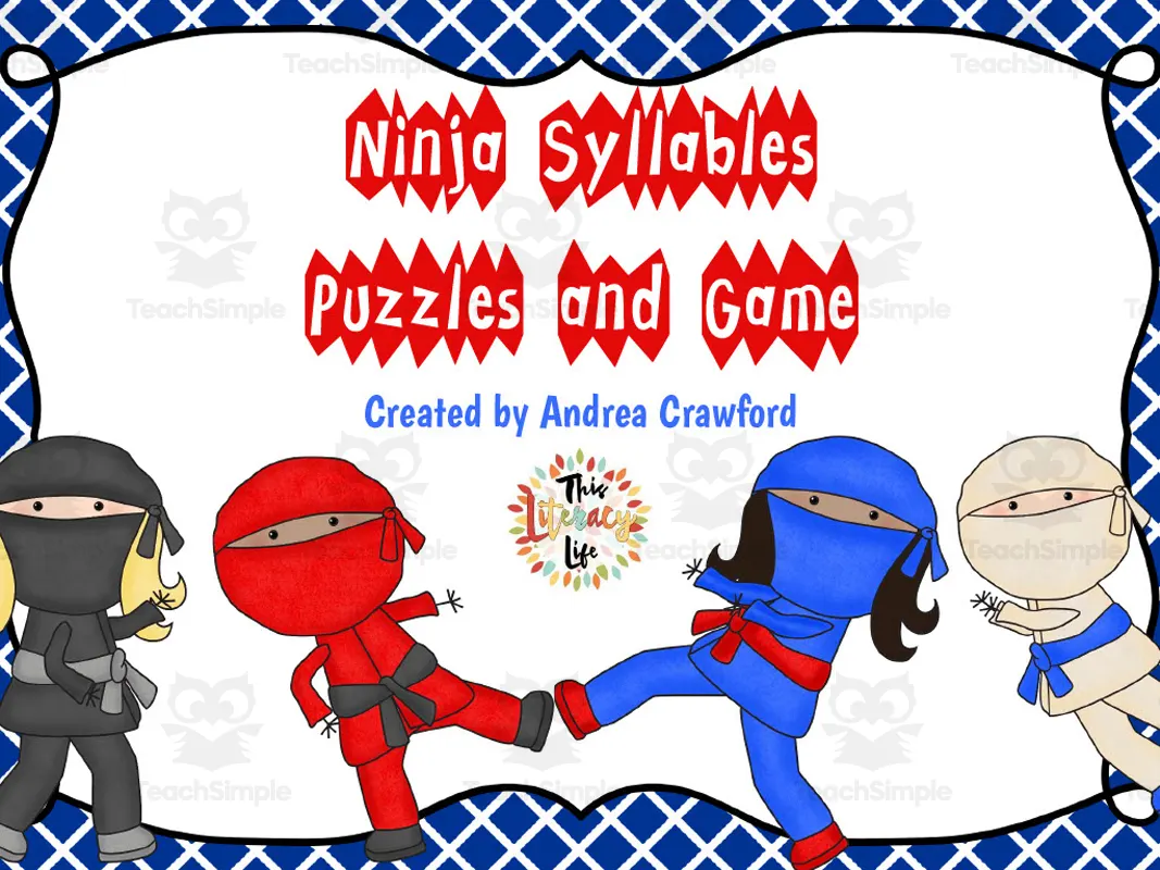 Ninja Syllables Puzzle and Game by Teach Simple