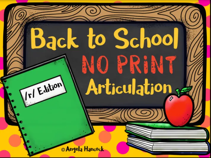 An educational teaching resource from Intrepid Speech Therapy Materials entitled NO PRINT Back to School Articulation - R Edition downloadable at Teach Simple.