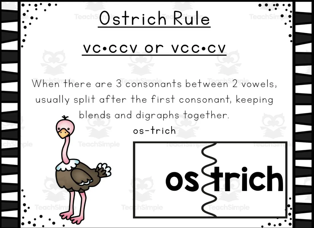 Ostrich Rule Syllable Puzzle Boom Cards by Teach Simple