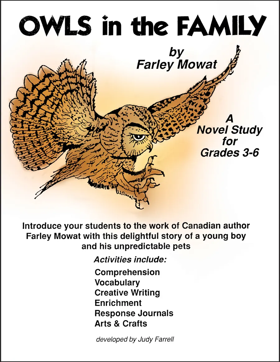 An educational teaching resource from Classroom Complete Press entitled OWLS IN THE FAMILY NOVEL STUDY Gr. 3-6 downloadable at Teach Simple.