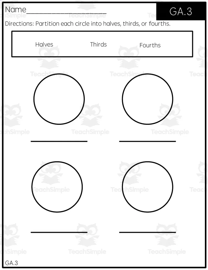 Partitioning Quick Check 6 by Teach Simple