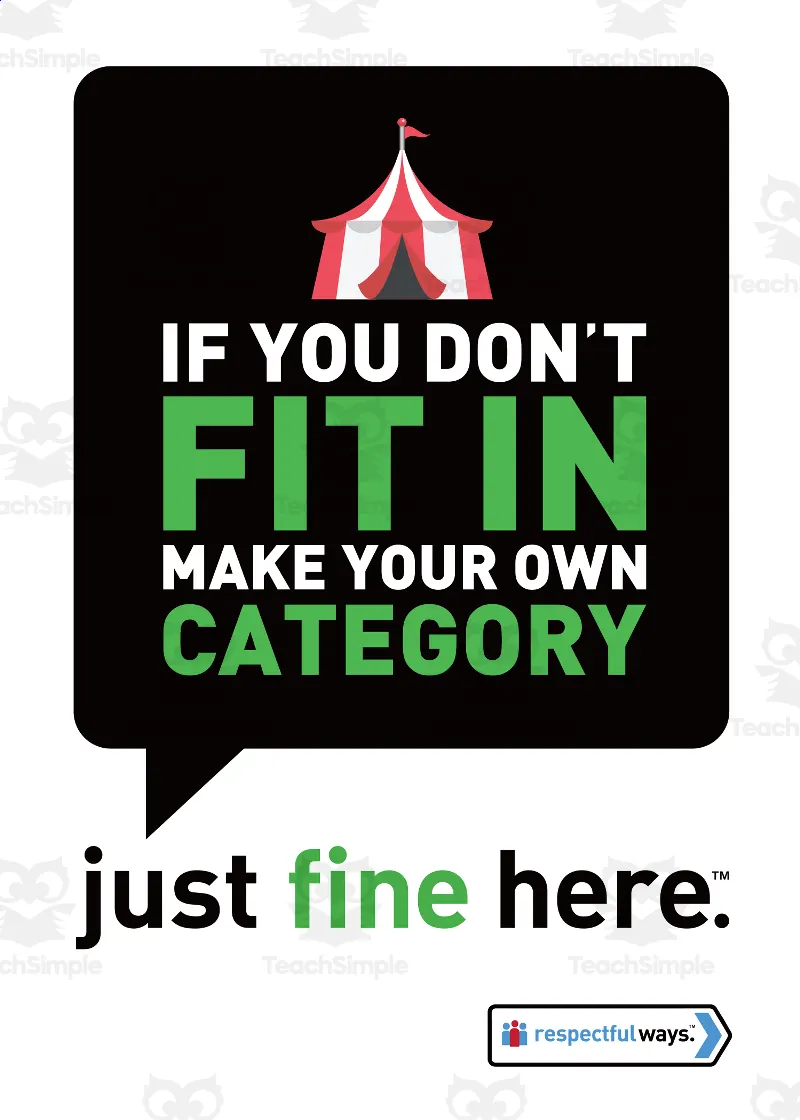 Respectful Ways: Class Sign: Make Your Own Category by Teach Simple