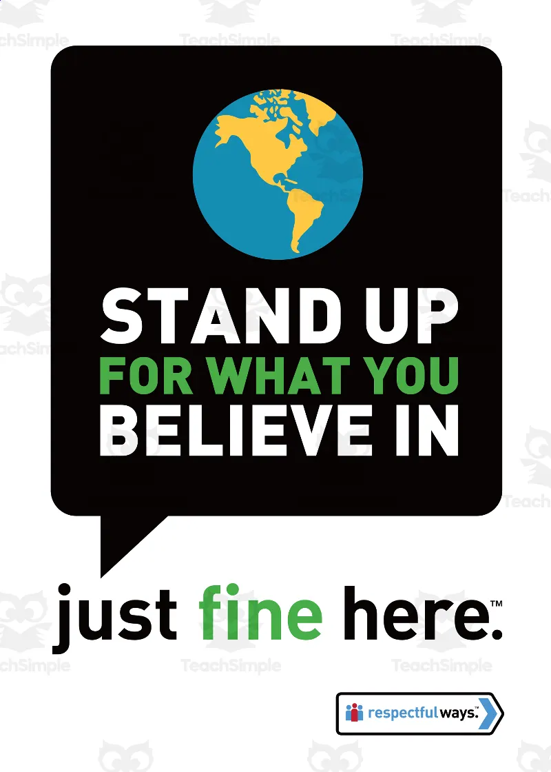 Respectful Ways Class Sign Stand Up For Your Beliefs by Teach Simple