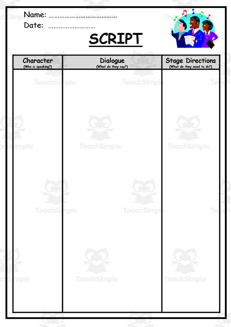 Script Writing Template 1 by Teach Simple Script Writing Template 1 by Teach Simple