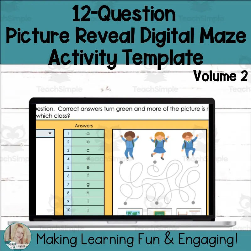 Self-Checking Template Picture Reveal Task Card Maze Resource Vol.2 by ...