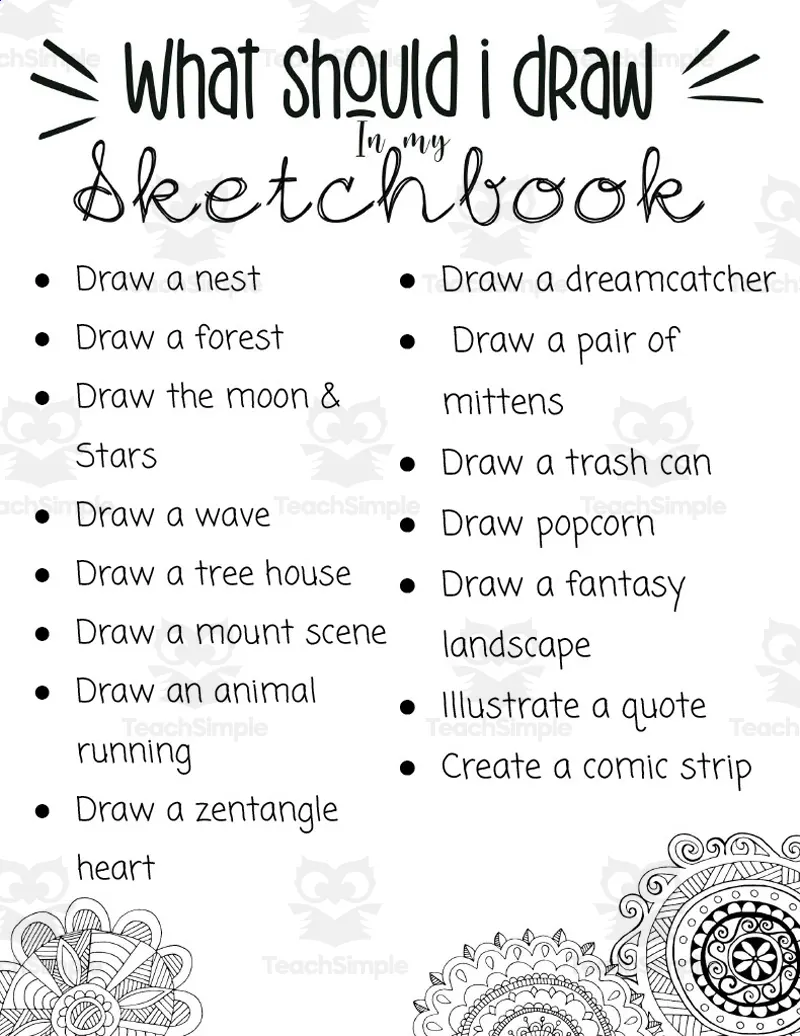 Sketchbook Entries Guide by Teach Simple