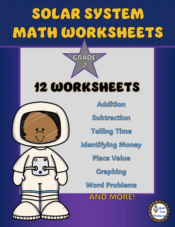 Solar System Math Worksheets for Grade 2 by Teach Simple