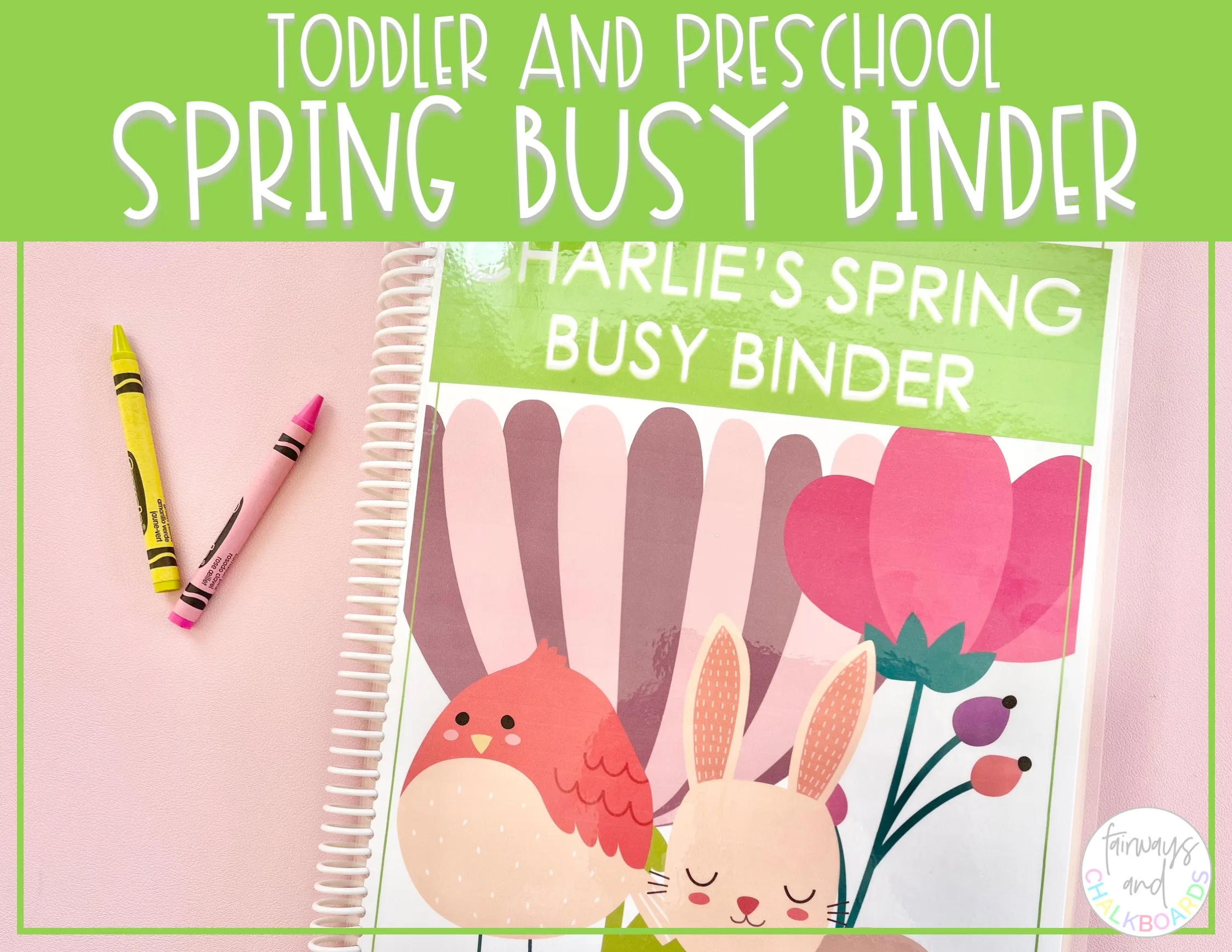 An educational teaching resource from Fairways and Chalkboards entitled Spring Busy Binder | Preschool Learning Activities downloadable at Teach Simple.