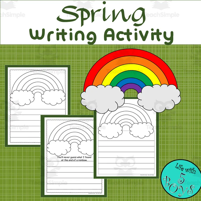 An educational teaching resource from Life with 5 Boys entitled Spring Writing Activity downloadable at Teach Simple.