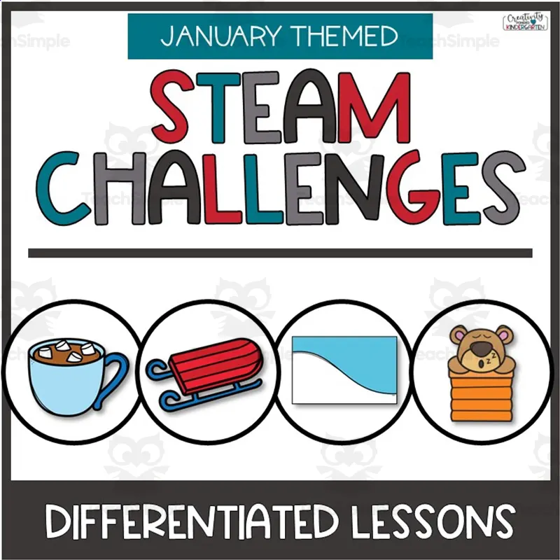 An educational teaching resource from Creativity Powered Kindergarten entitled STEM Challenges and STEM Activities for Winter downloadable at Teach Simple.