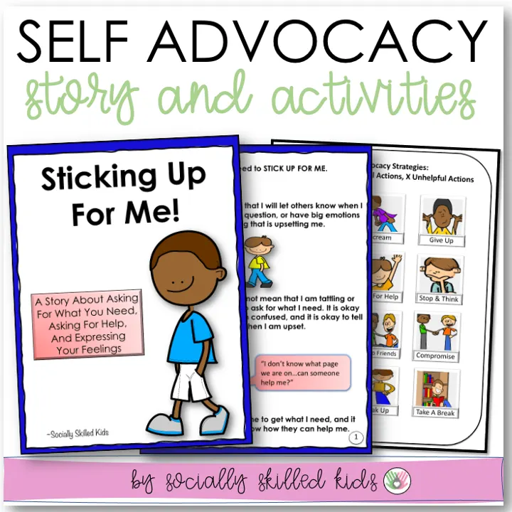 An educational teaching resource from Socially Skilled Kids entitled Sticking Up For Me! Social Skills Story & Activity For Boys K-2nd downloadable at Teach Simple.