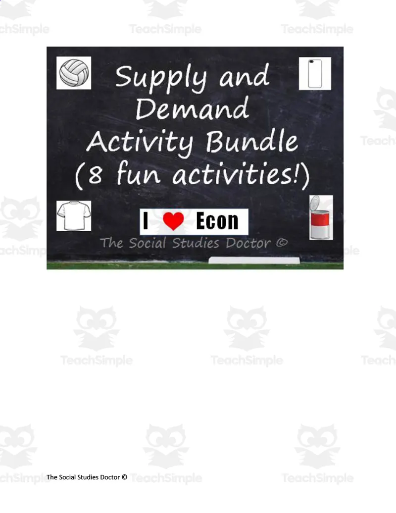 Supply and Demand Activity Bundle by Teach Simple