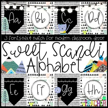 An educational teaching resource from The Simplistic Teacher entitled Sweet Scandinavian Modern Alphabet downloadable at Teach Simple.