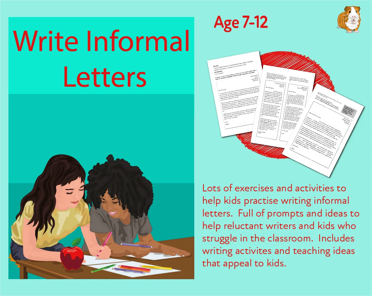 An educational teaching resource from Guinea Pig Education entitled Let's Write An Informal Letter (7-11 years) downloadable at Teach Simple.