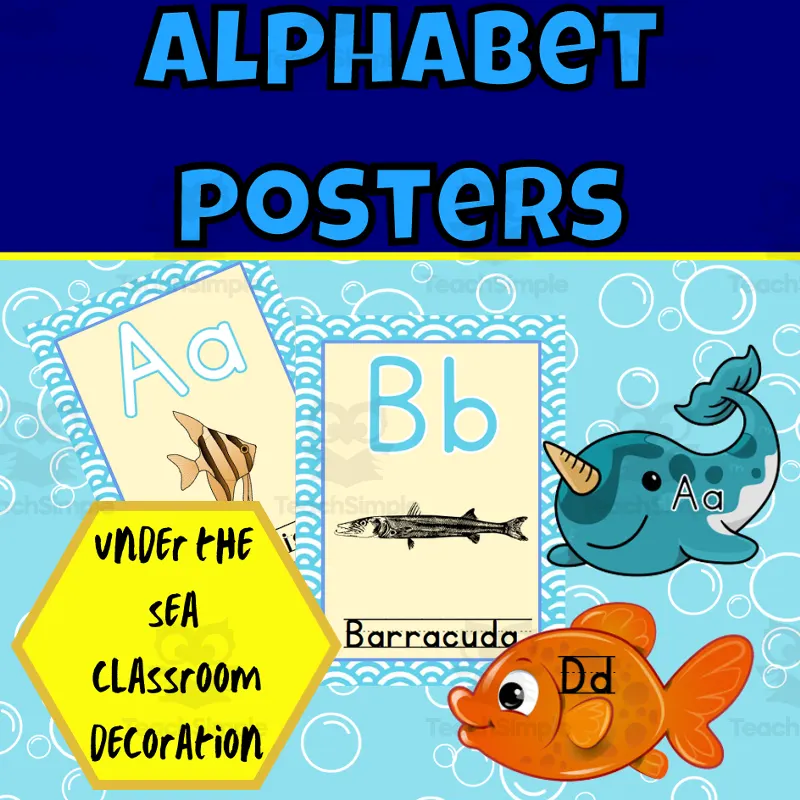 Under the sea alphabet posters pattern edition by Teach Simple