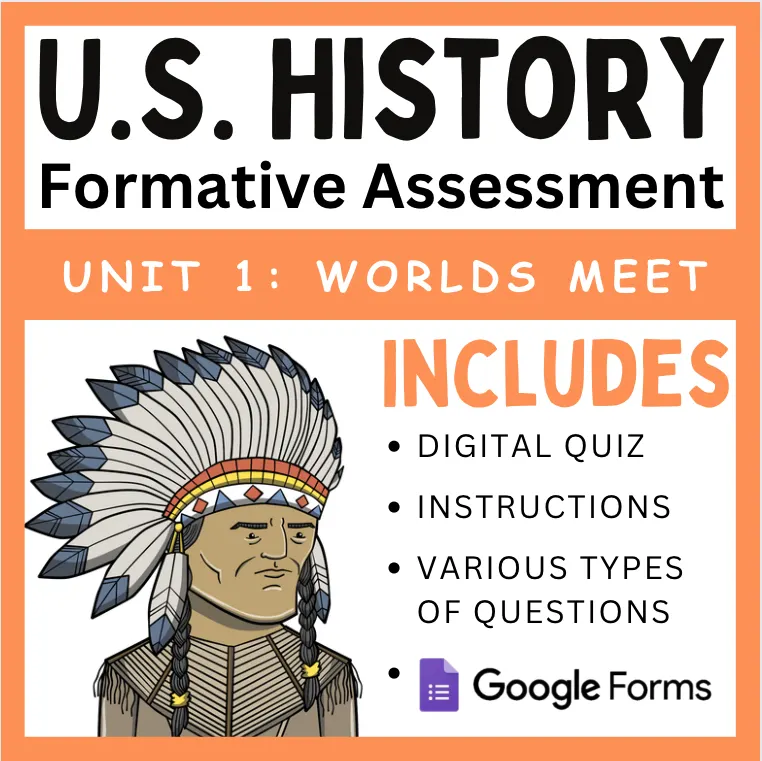 U.S. History Formative Assessment Unit 1 New Worlds Meet by Teach Simple