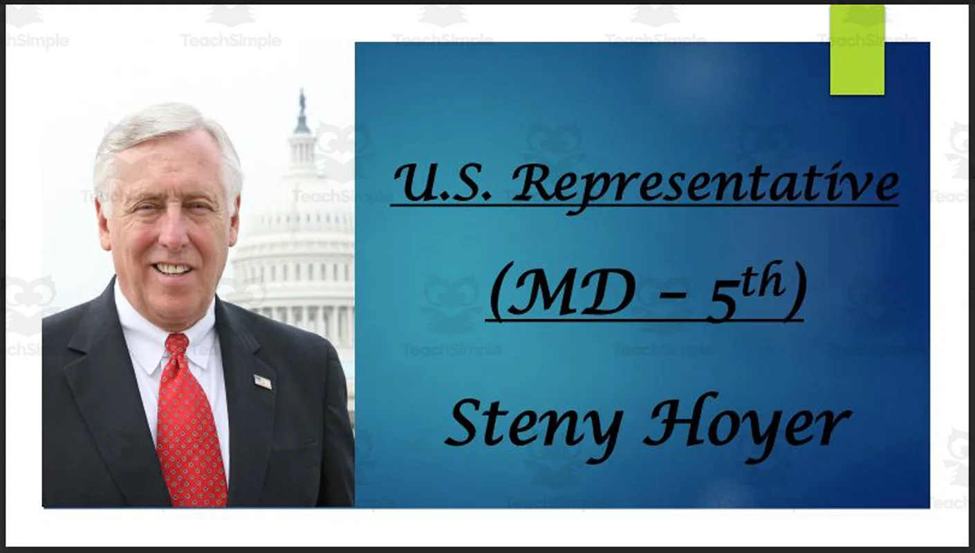 U.S. Representative Steny Hoyer (MD - 5th) BIO PPT by Teach Simple