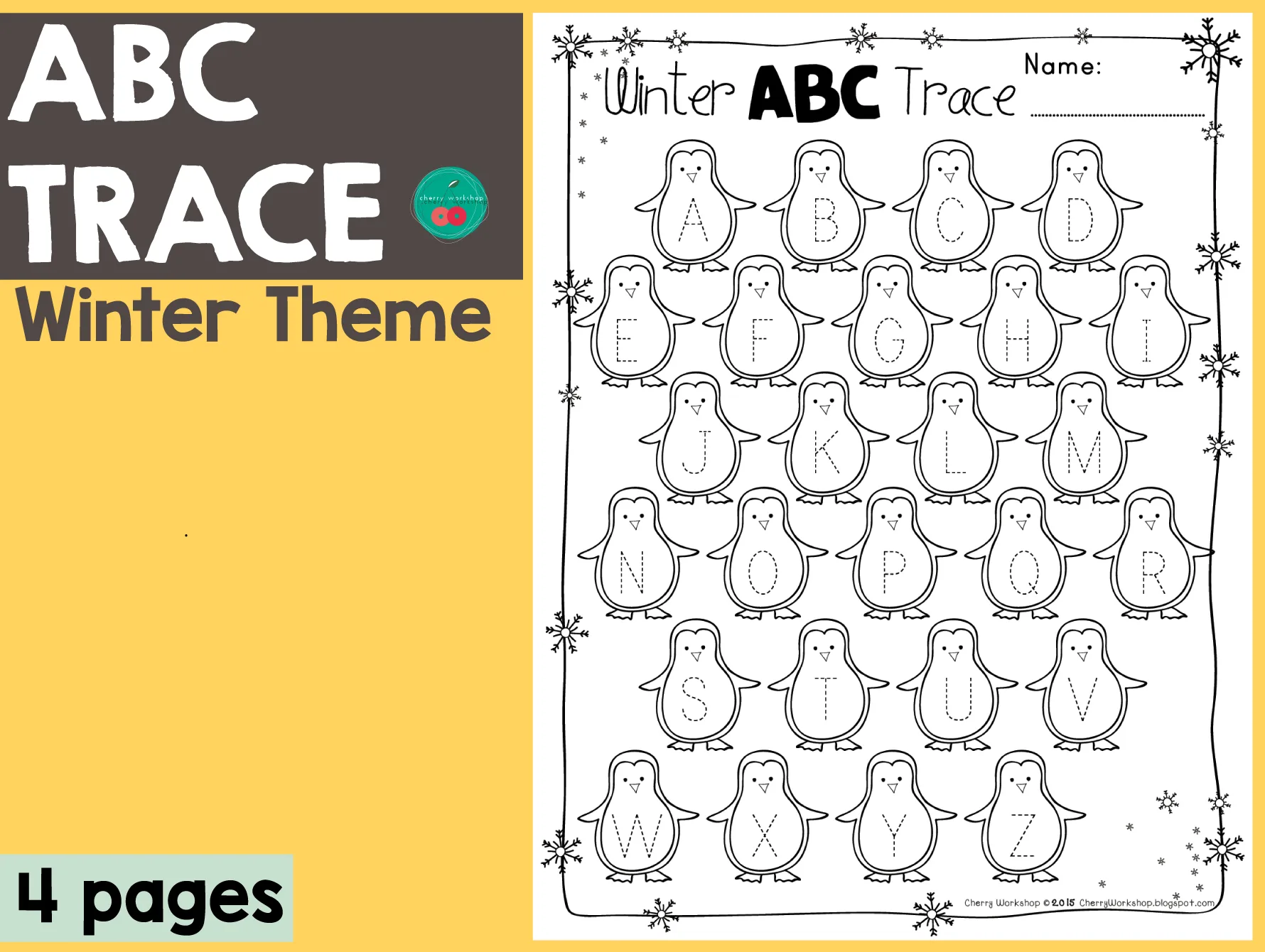 Winter ABC Trace by Teach Simple