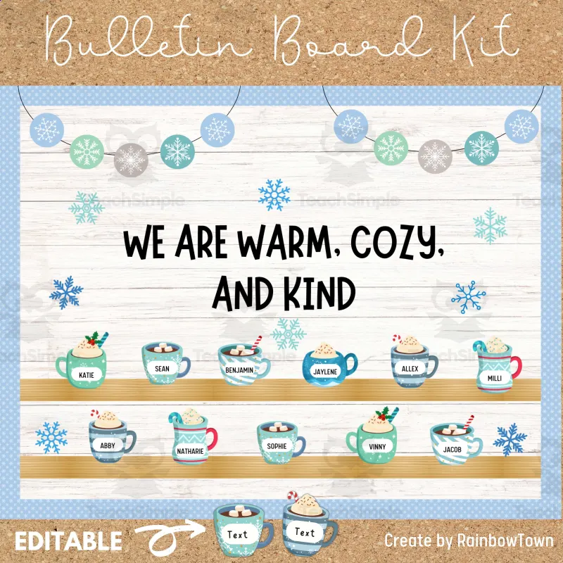 An educational teaching resource from RainbowTown entitled Winter Bulletin Board Kit Gnome Themed downloadable at Teach Simple.