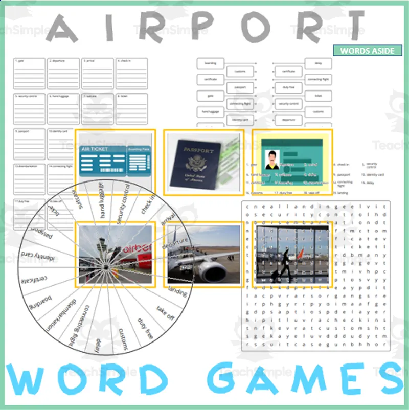 Word Puzzle Games Copy Crossword Word Search Anagram AIRPORT by