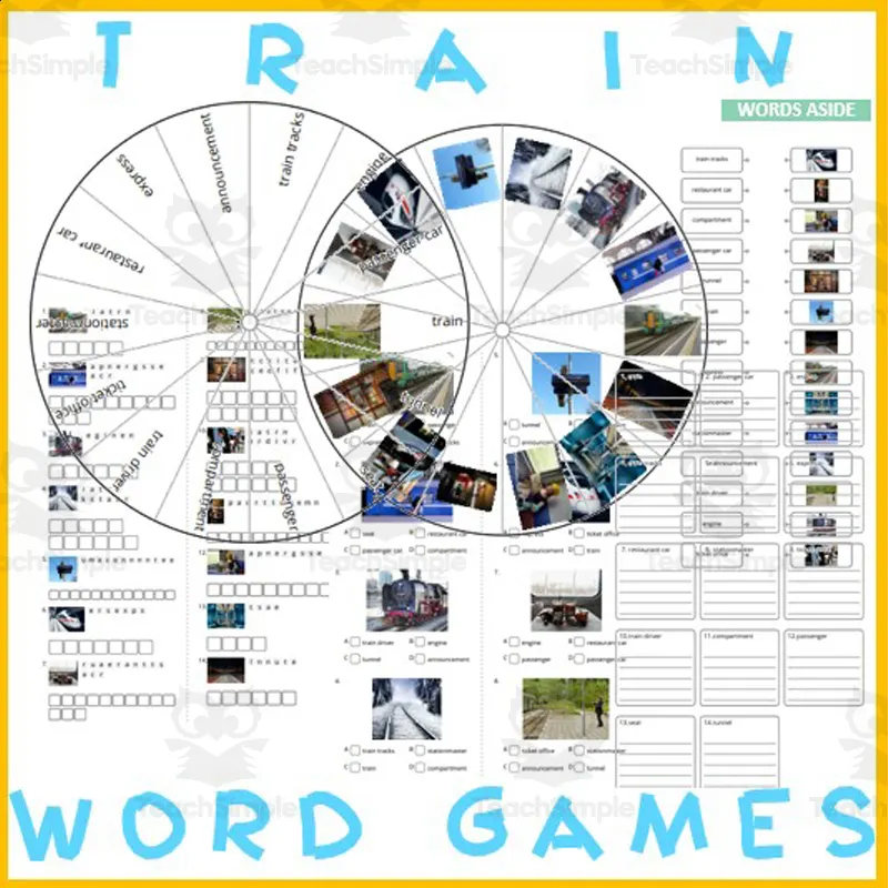 Word Puzzles Crossword Wordsearch Anagram TRAIN by Teach Simple
