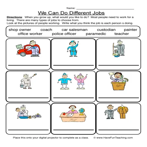 Careers Worksheet by Teach Simple